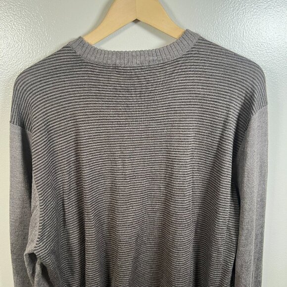 Smartwool Sparwood Stripe Crew Sweater Mens Size XL Brown Merino Wool - Picture 7 of 9